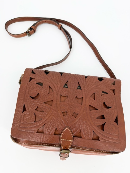 Patricia Nash Handbags - Patricia Nash Cutout Tooled Leather Crossbody Bag-Imperial Limited-Florence
